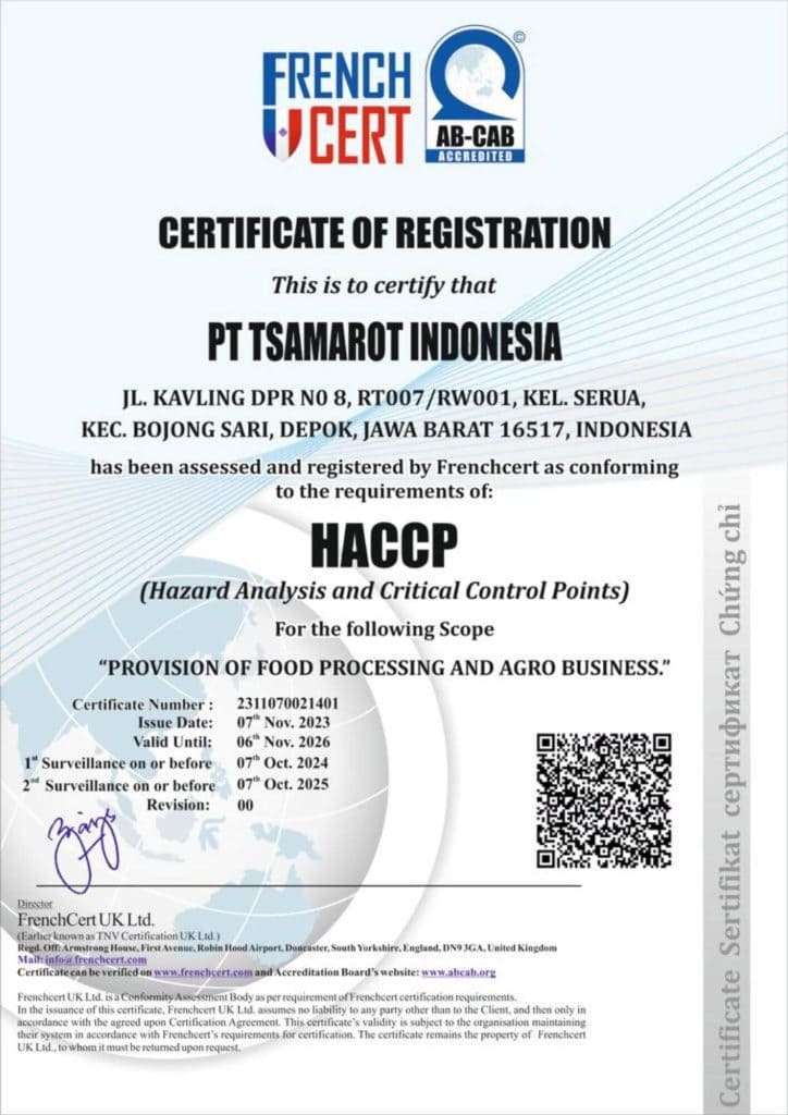 Sertifikasi HACCP Hazard Analysis Critical Control Point